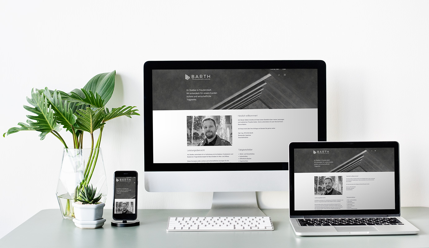 Butschkus Mediendesign: Web Design Barth Tragwerksplanung.