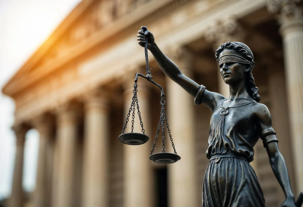 Close up justice statue